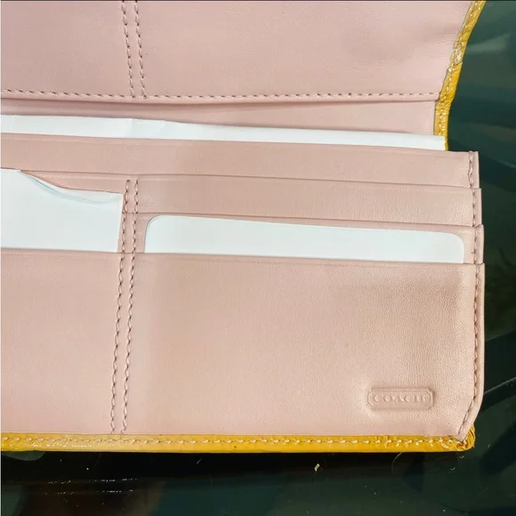 Coach Turnlock Slim Envelope Wallet C Canvas Pattern Leather - Picture 6 of 8